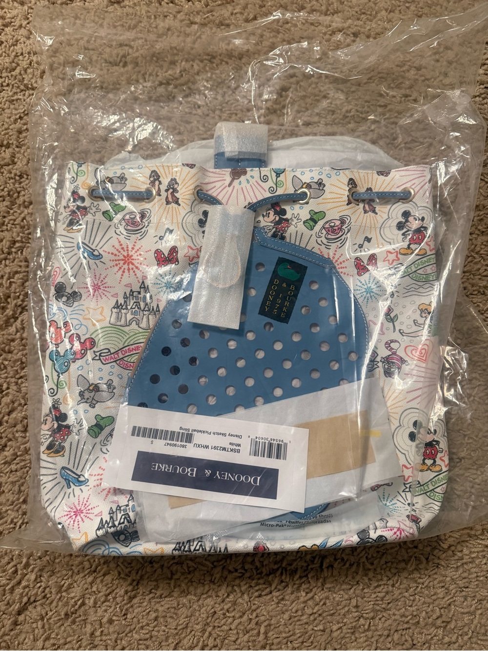 Disney Sketch Dooney & Bourke Pickleball Racket Sling Bag